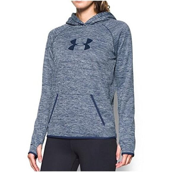 Under Armour Women's Storm UA Logo Twist Hoodie Faded Ink Blue Size M - Picture 1 of 4